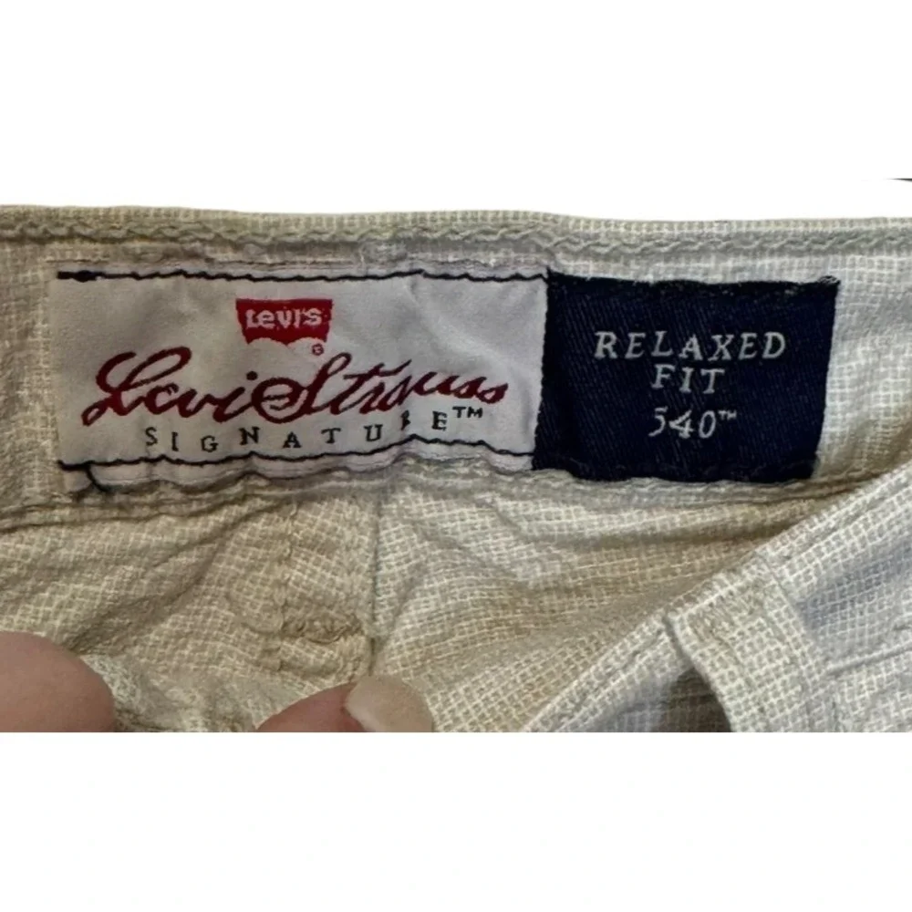 Levi's Mens Jeans‎ Signature 540 Relaxed Fit High-Rise Cotton Cream Size 36X32